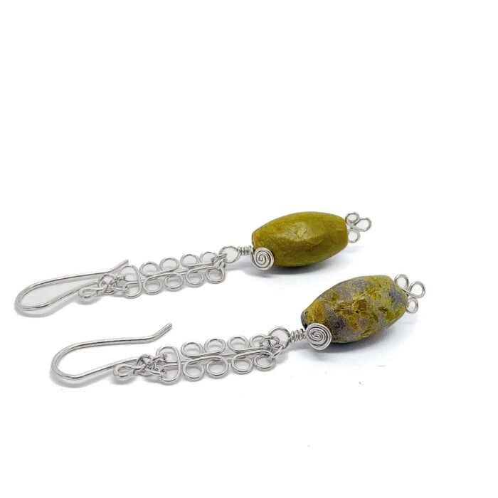 Aretes Filigrana Ondas con Jade