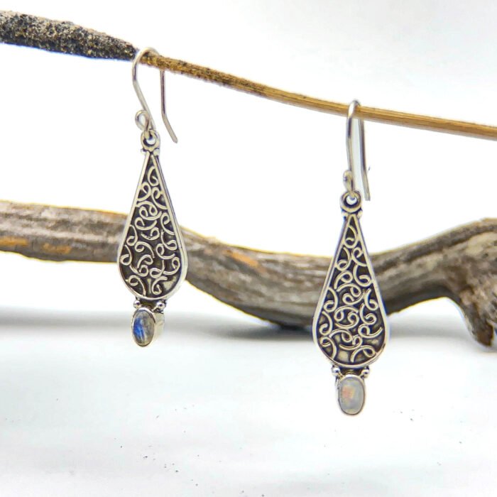 Aretes Piedra Luna Gota